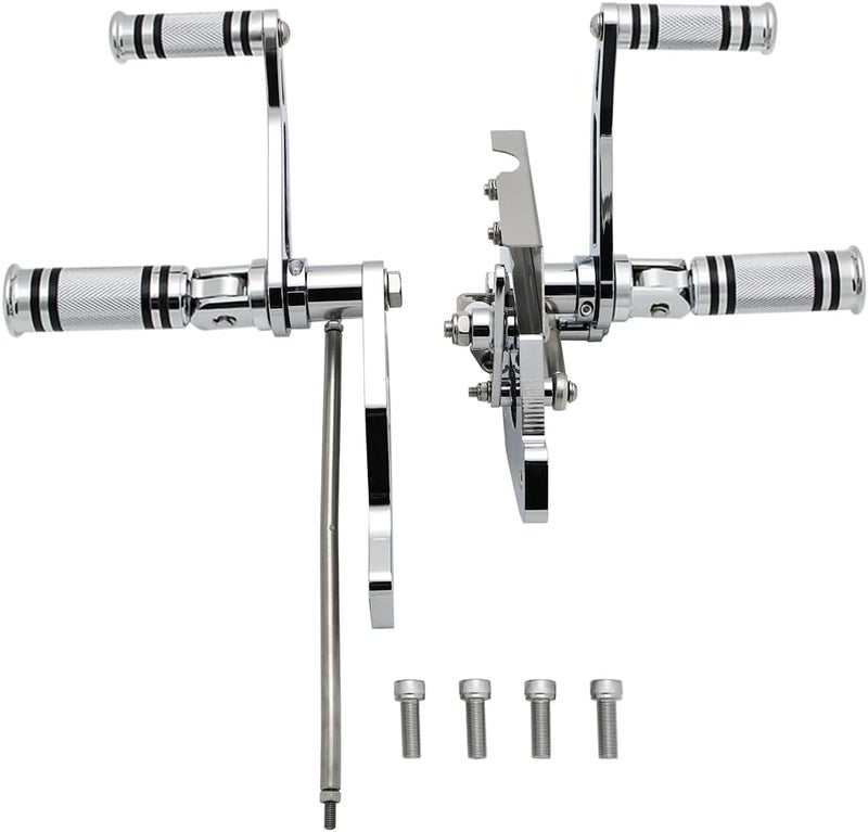 FENGREN Motorcycle 4" Forward Controls Footpegs Footrests Shift Levers Shifter Peg Linkages Compatible with Kawasaki Vulcan 900 VN900 Classic 2006-2023, Chrome - Image 1